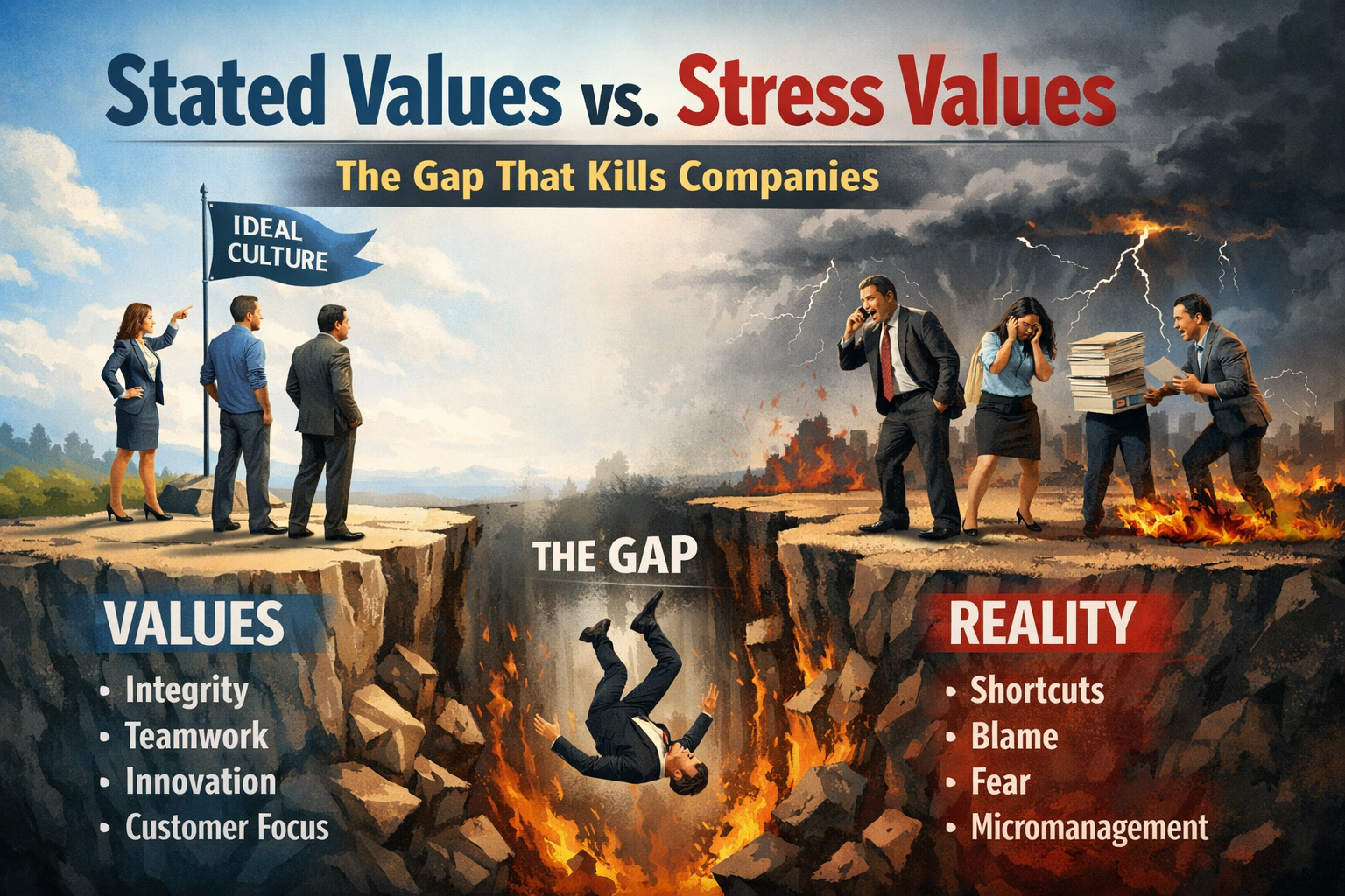 Stated Values vs. Stress Values: The Gap That Kills Companies